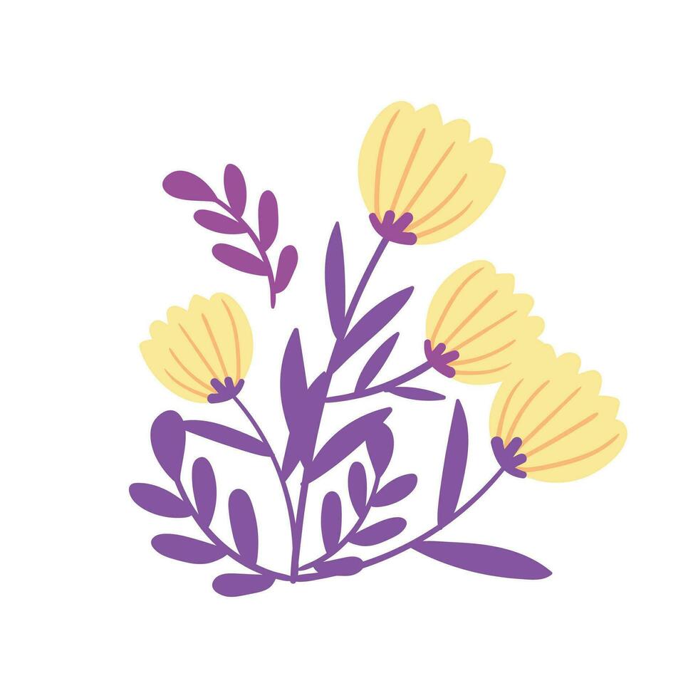 Vector spring flower concept illustration on white