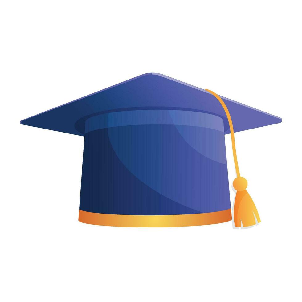Vector blue graduation cap isolated on white background
