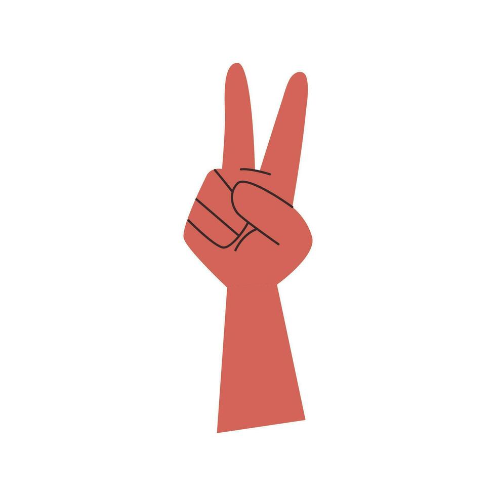 vector lovely hand drawn peace fingers symbol