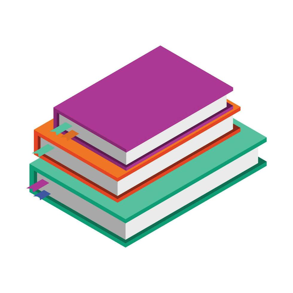 vector hand drawn flat design stack of books on white