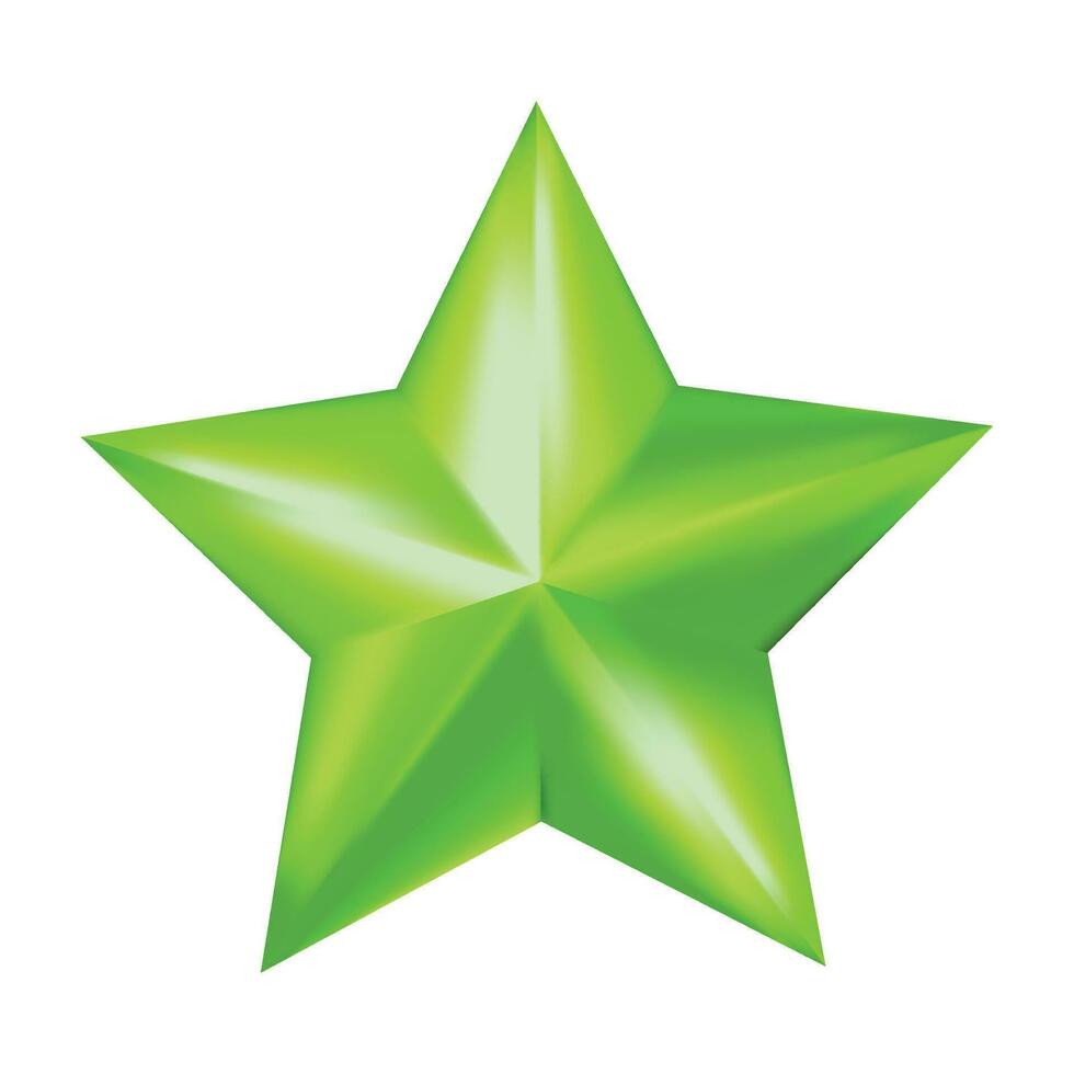 Vector green star illustration on white background