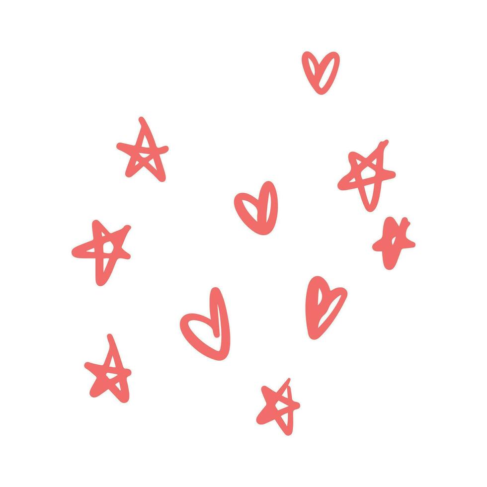 Vector star and heart background decoration illustration