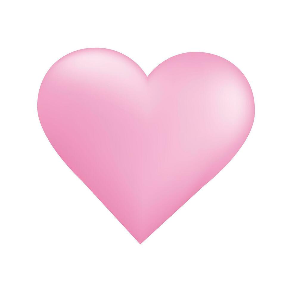 Vector pink heart icon isolated item on white background