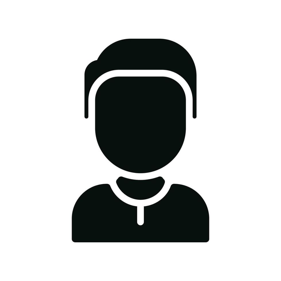 Vector user avatar icon in black and white