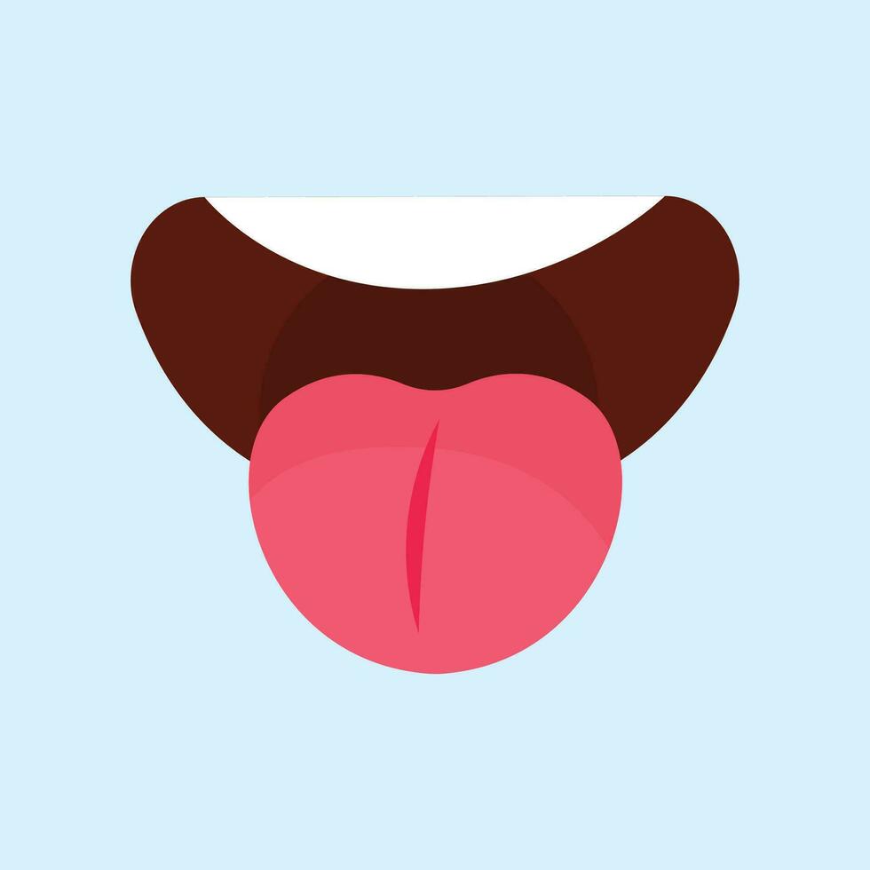 Vector hand drawn open mouth cartoon illustration on white