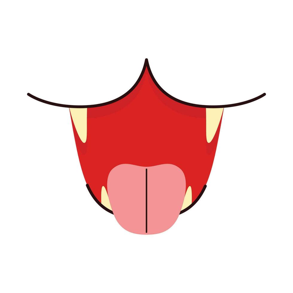 vector hand drawn open mouth cartoon illustration on white background