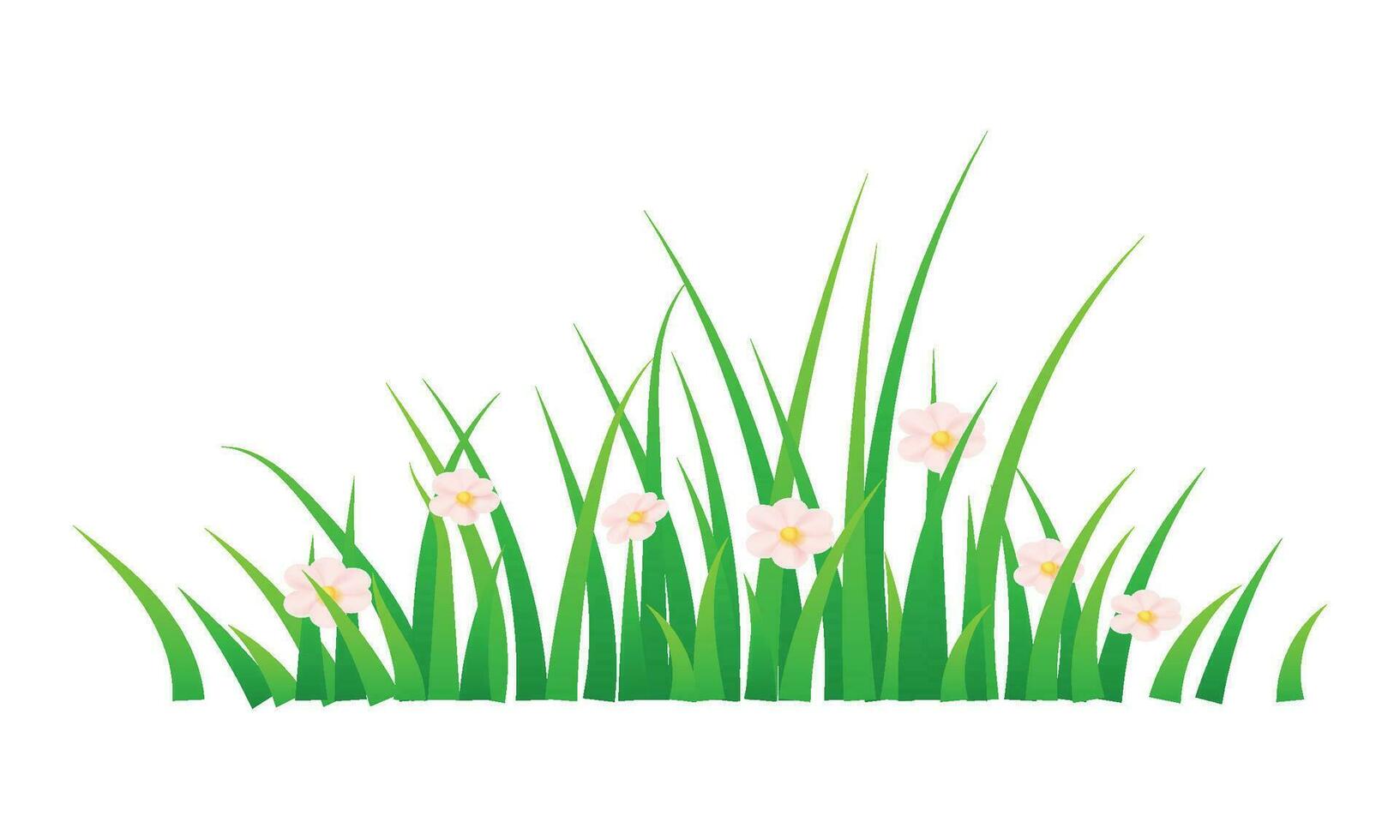 Vector isolated green grass lawn border illustration