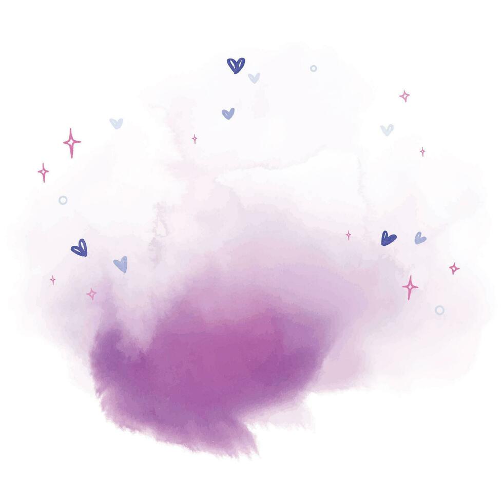 Vector hand draw purple splash watercolor background