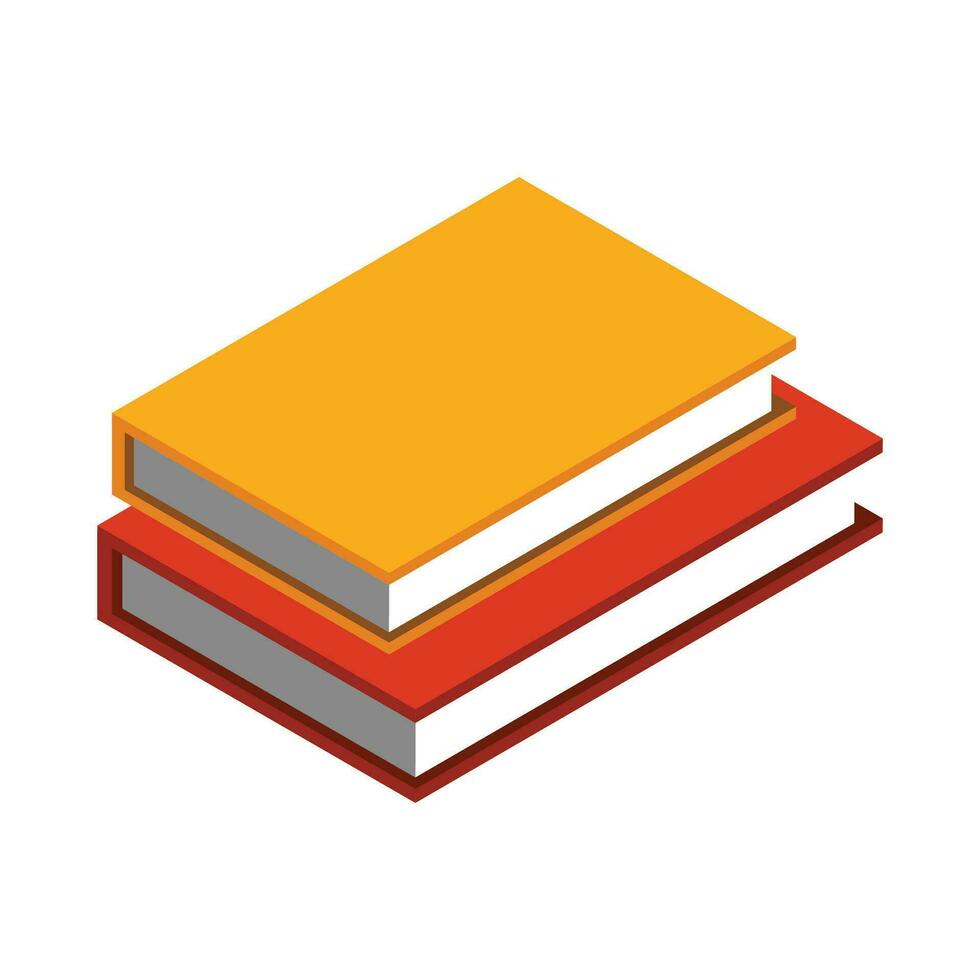 Vector books isometric icon illustration on white