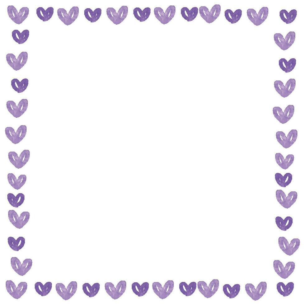 Vector romantic valentine day frame in watercolor