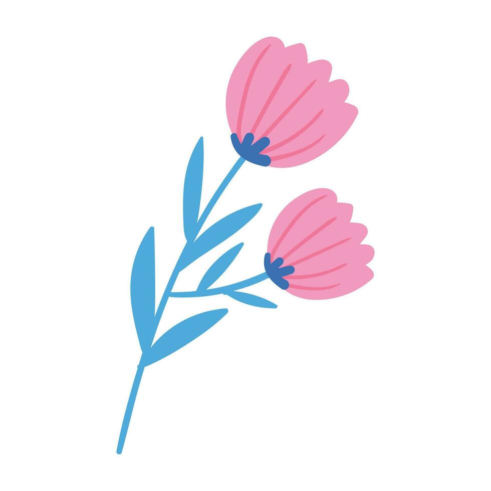 Vector hand drawn spring flower on white