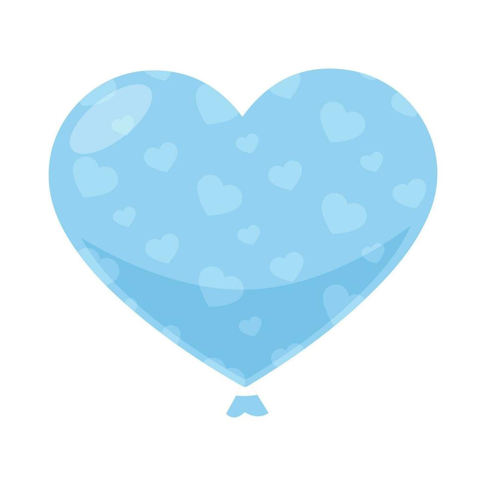 vector azul corazón globo en blanco antecedentes