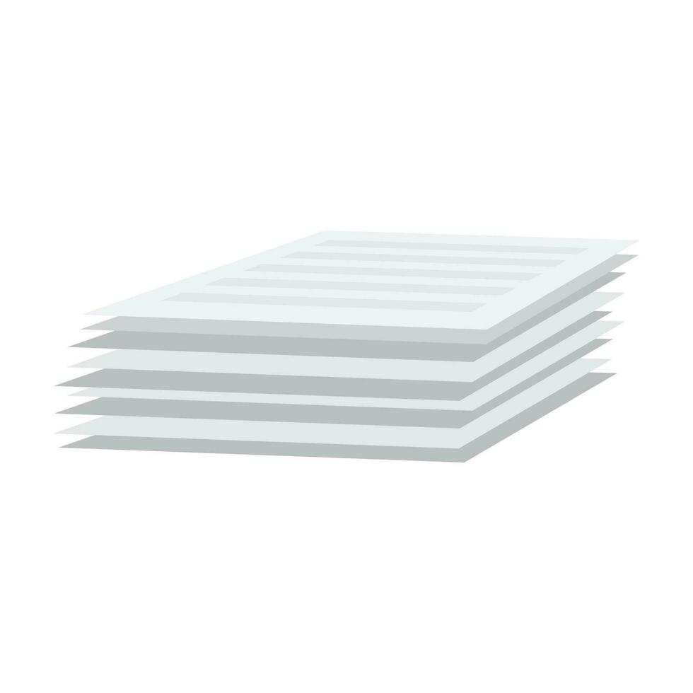 Vector isometric documents on white background
