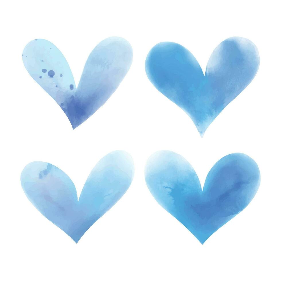 Blue heart collection vector valentine's day edition