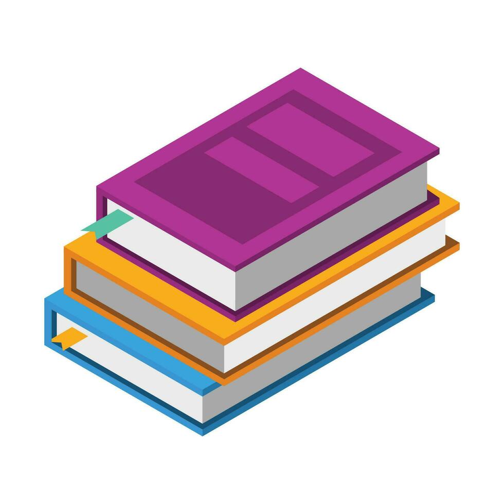 Vector hand drawn flat design stack of books