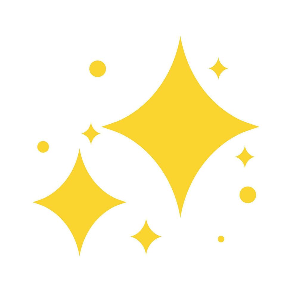 Vector hand drawn sparkling stars on white
