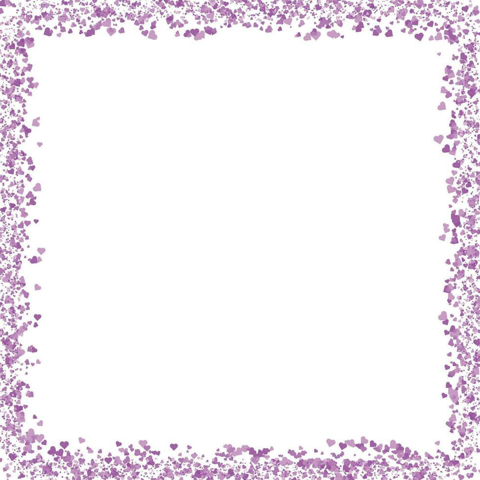 Vector purple heart frame for valentines day abstract love background