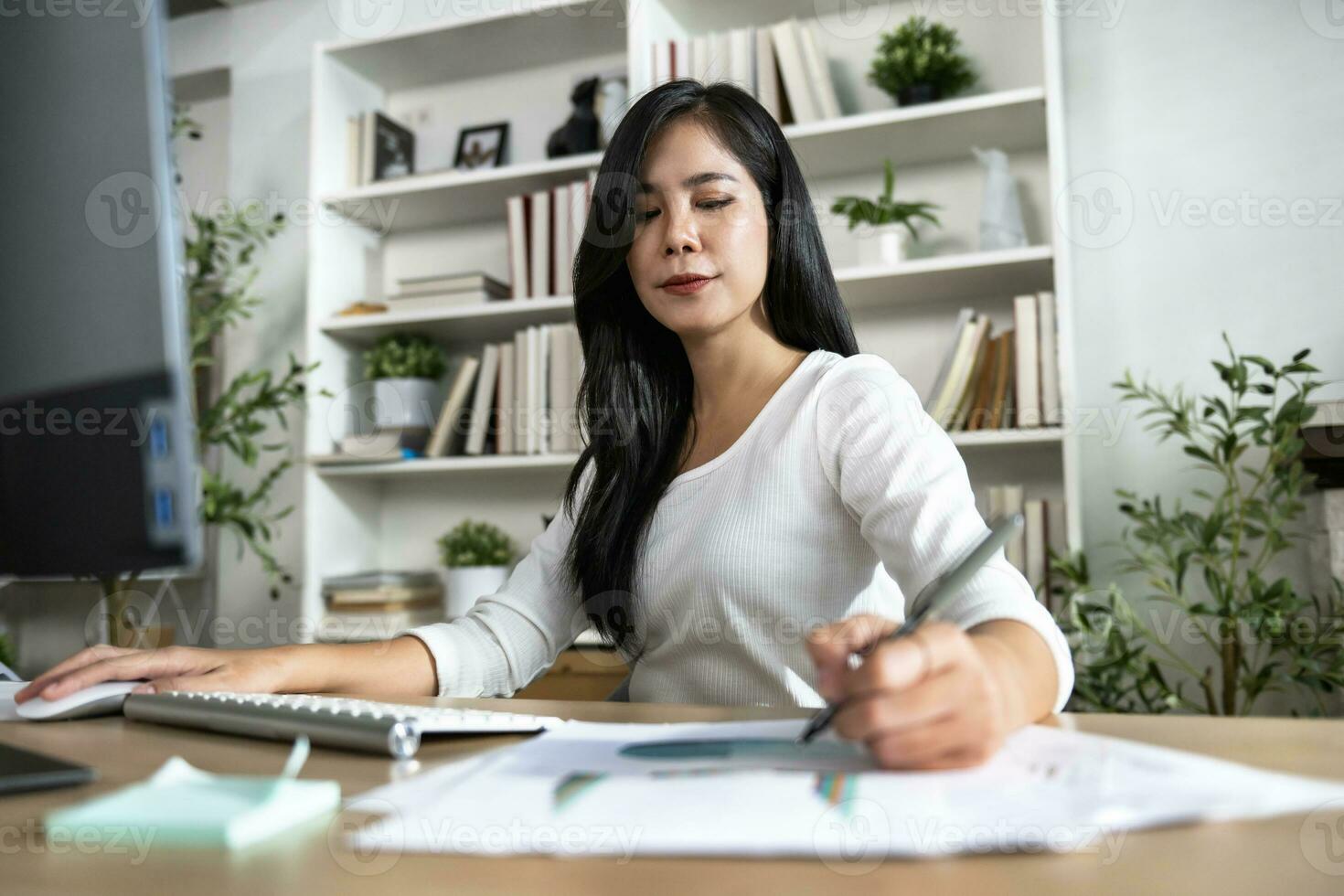 Accountant Or Auditor working With computer in office photo