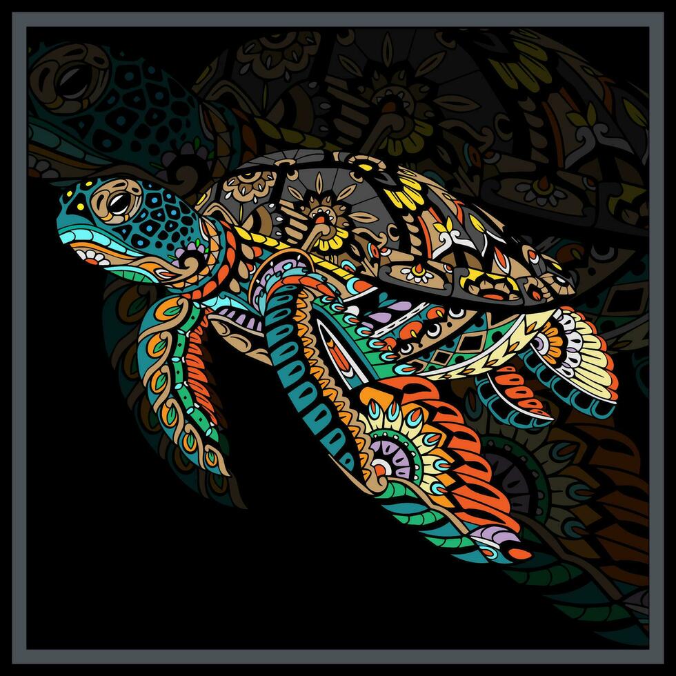 Colorful Octopus kraken mandala arts. vector