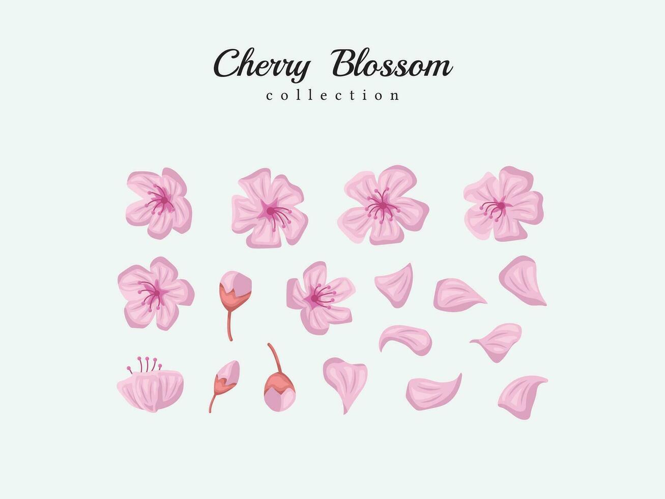 cherry blossom element vector pattern white day easter flower Asian japanese