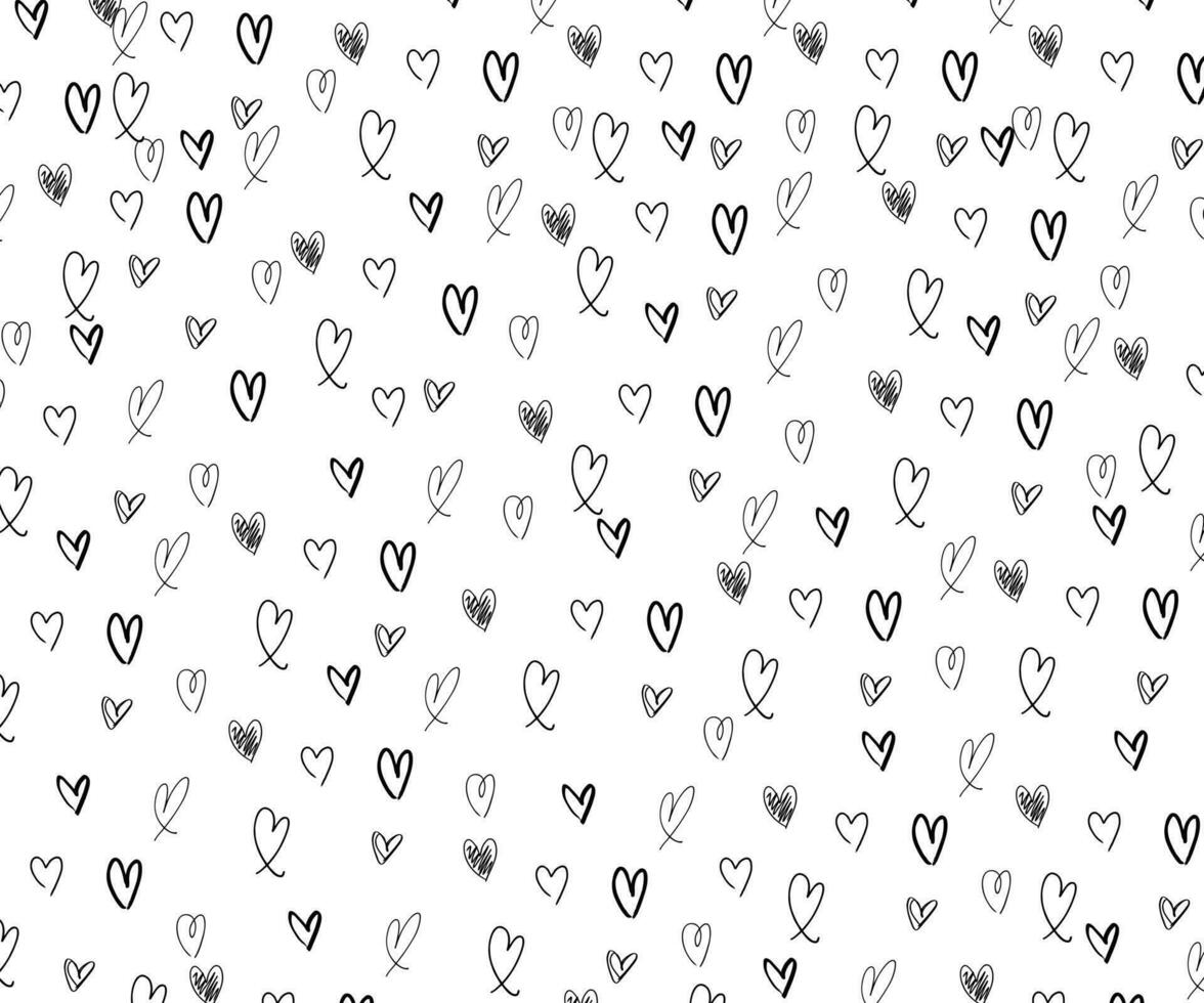 Vector Heart shape frame with brush painting isolated on white background - hand drawn design for Valentine's day web icon, symbol, sign, romantic wedding, love card