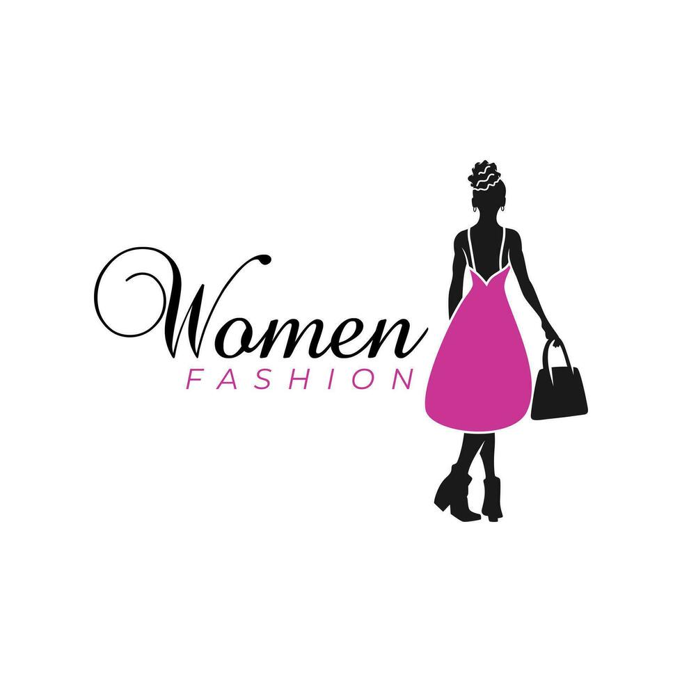 women's fashion illustration logo vector