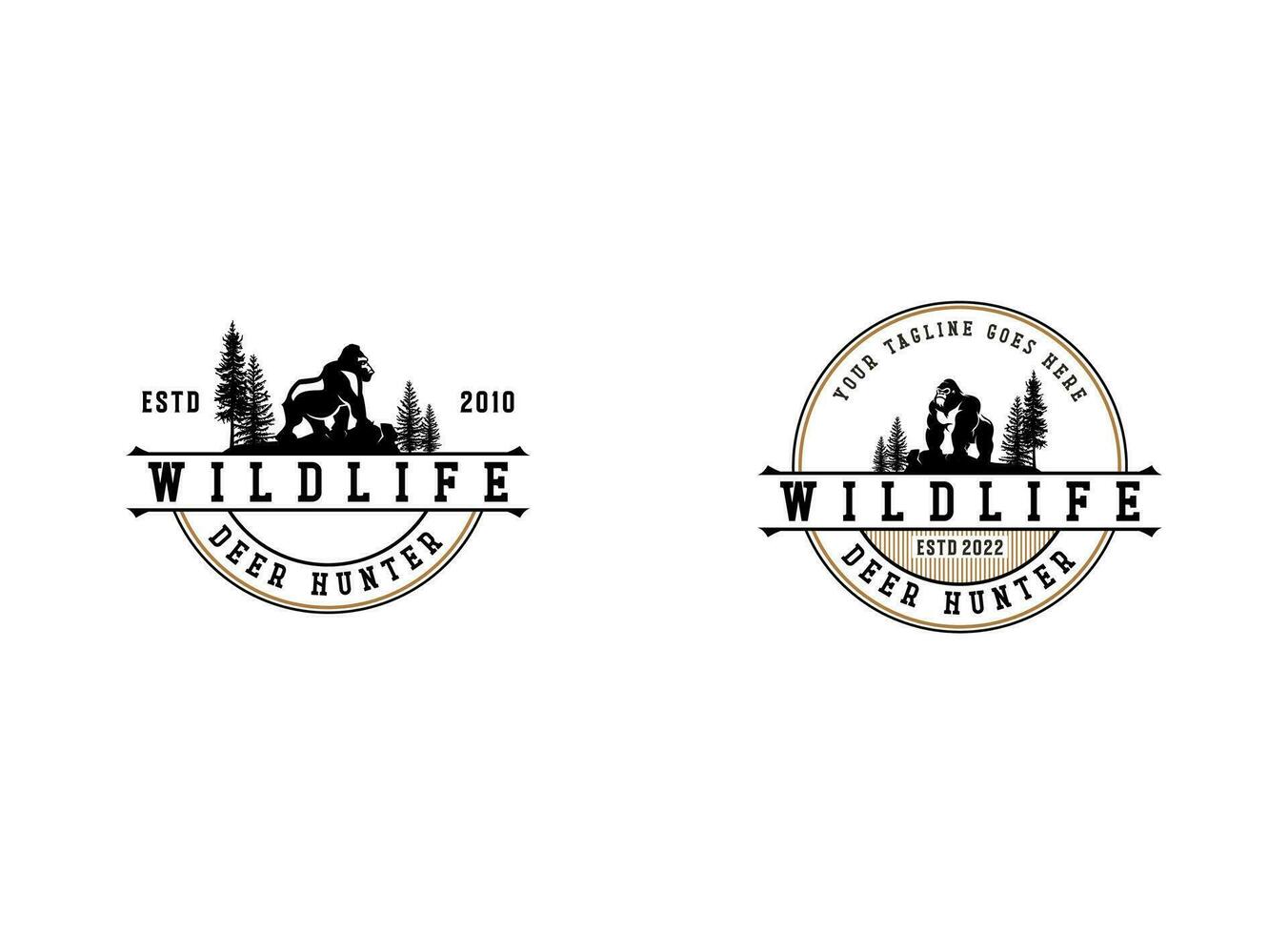 Gorilla Logo Design Template vector