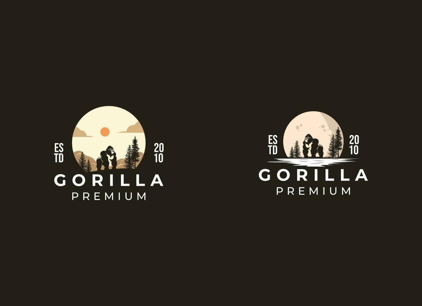 gorila logo diseño modelo vector