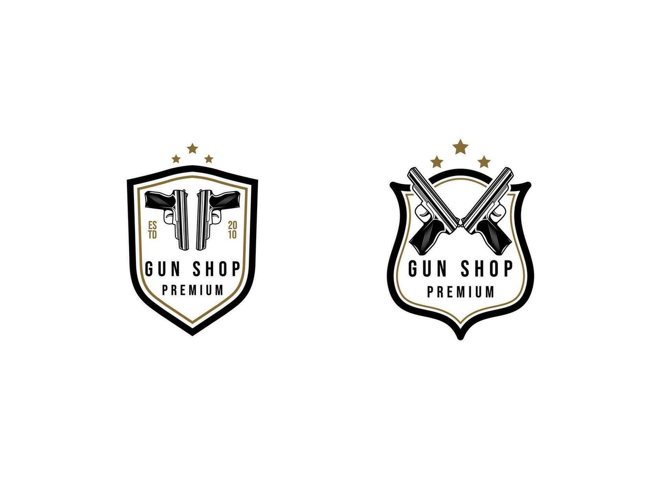 Classic vintage style gun shop logo. Shooting club logo design 36251905