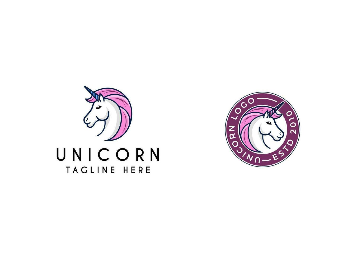 unicornio logo diseño modelo vector