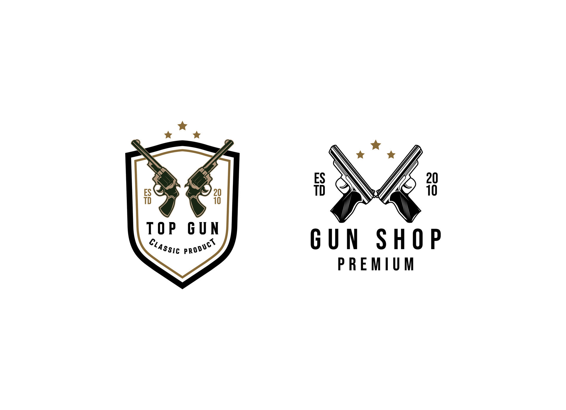 Classic vintage style gun shop logo. Shooting club logo design 36251921