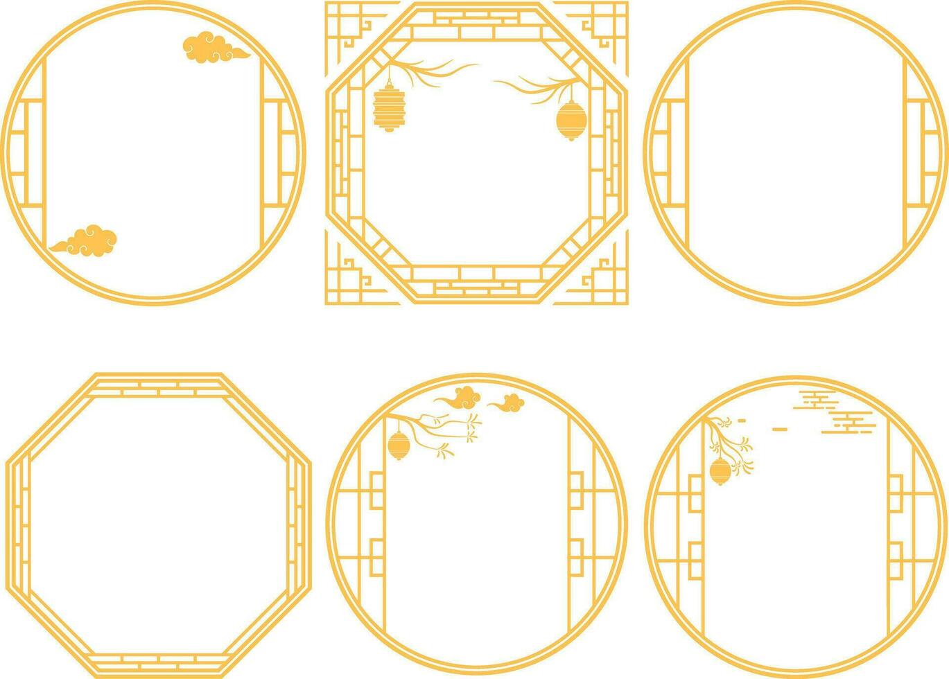 Chinese frame illustration vector