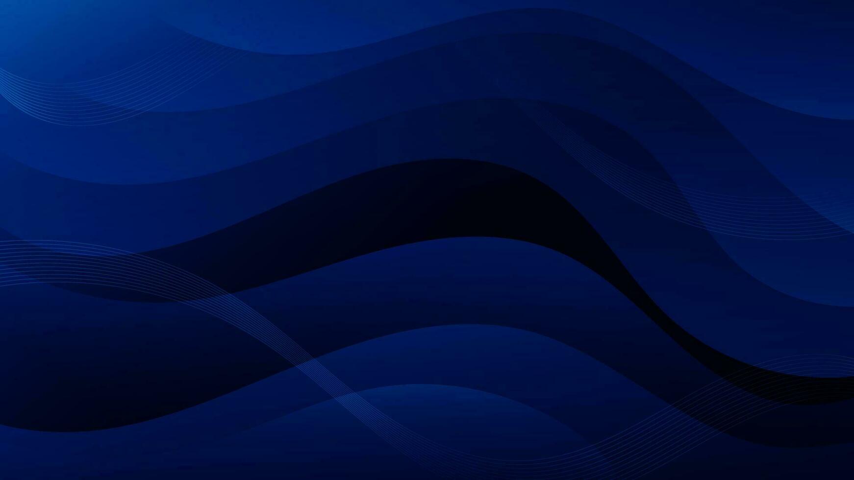 Abstract Dark blue Background with Wavy Shapes. flowing and curvy shapes. This asset is suitable for website backgrounds, flyers, posters, and digital art projects. vector