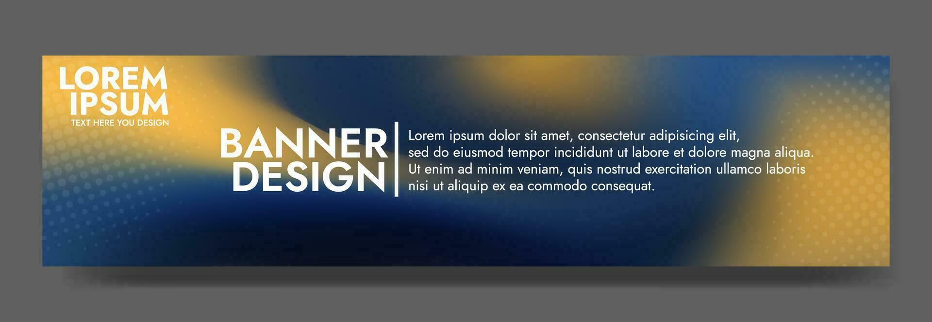 Abstract blue yellow banner color with a unique design. It is ideal for creating eye catching headers, promotional banners, and graphic elements with a modern and dynamic look. vector