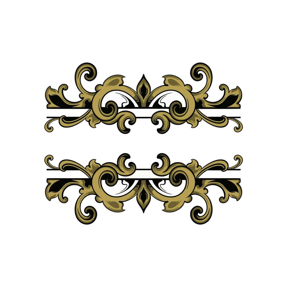 frame, border vector vintage ornament with carved motif