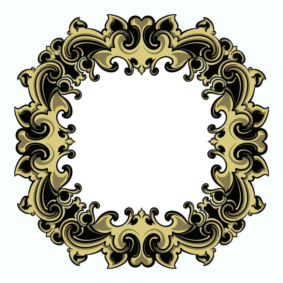 frame, border vector vintage ornament with carved motif
