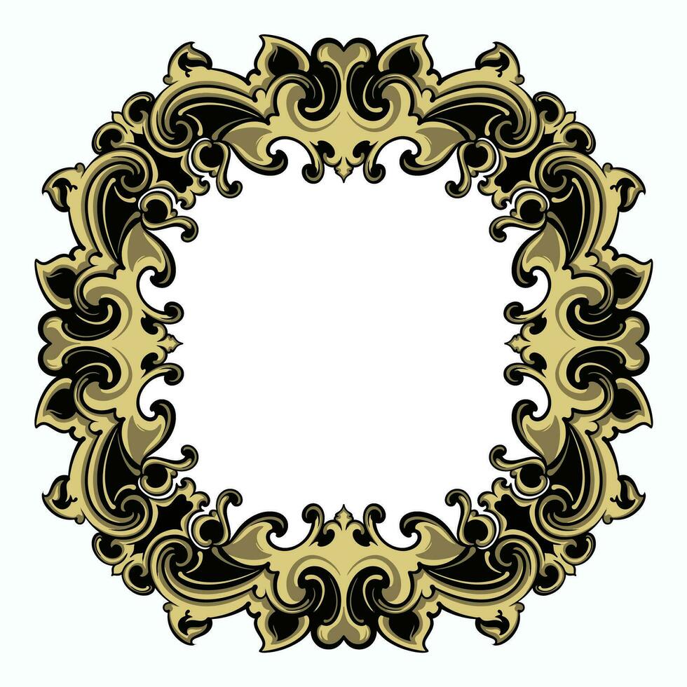 frame, border vector vintage ornament with carved motif