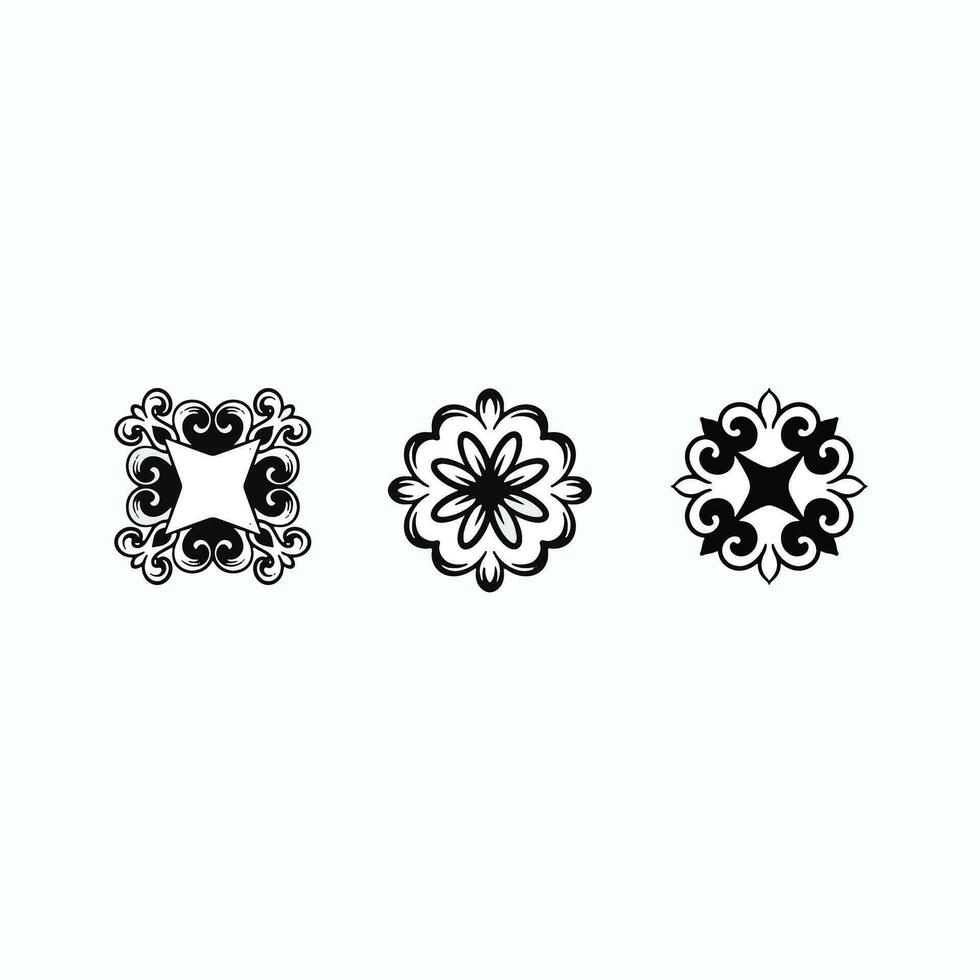 vintage ornament elements set of engraved motifs in vector format