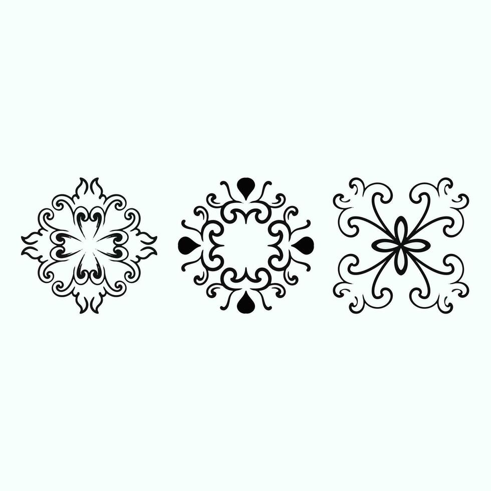 vintage ornament elements set of engraved motifs in vector format