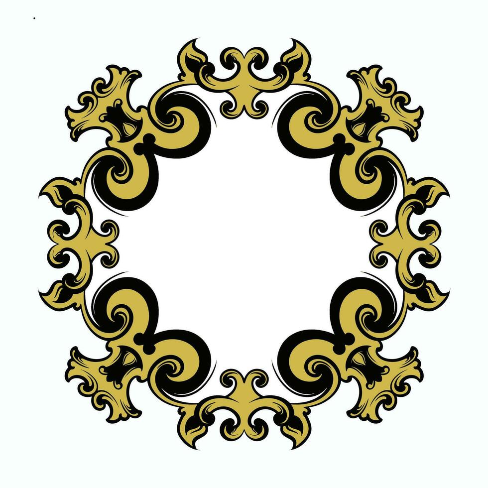 frame, border vector vintage ornament with carved motif