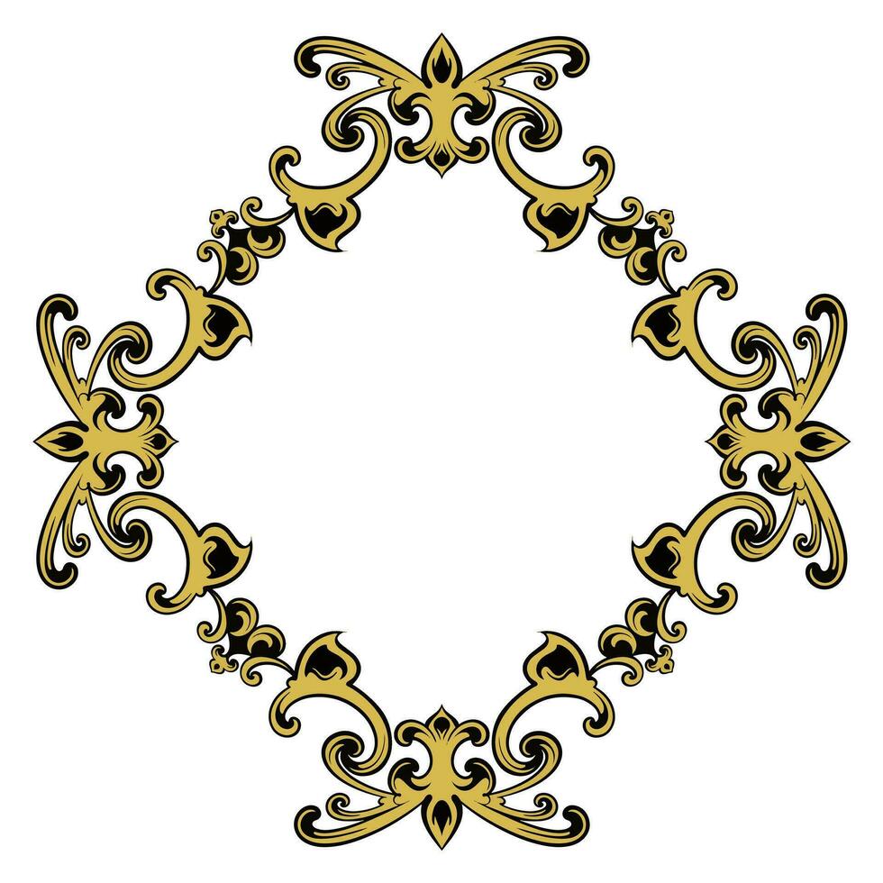frame, border vector vintage ornament with carved motif