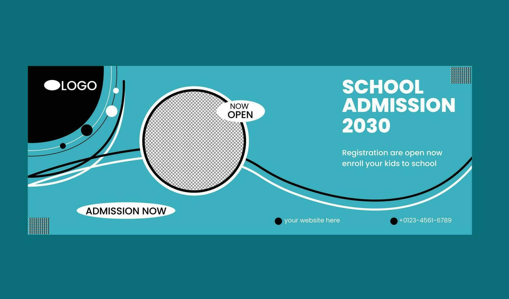 School Admission web Banner Template Design vector