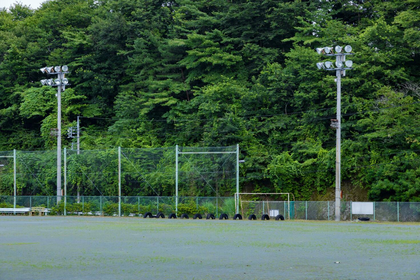 un suelo de el cerrado elemental colegio a el país lado en gunma telefotográfico Disparo foto