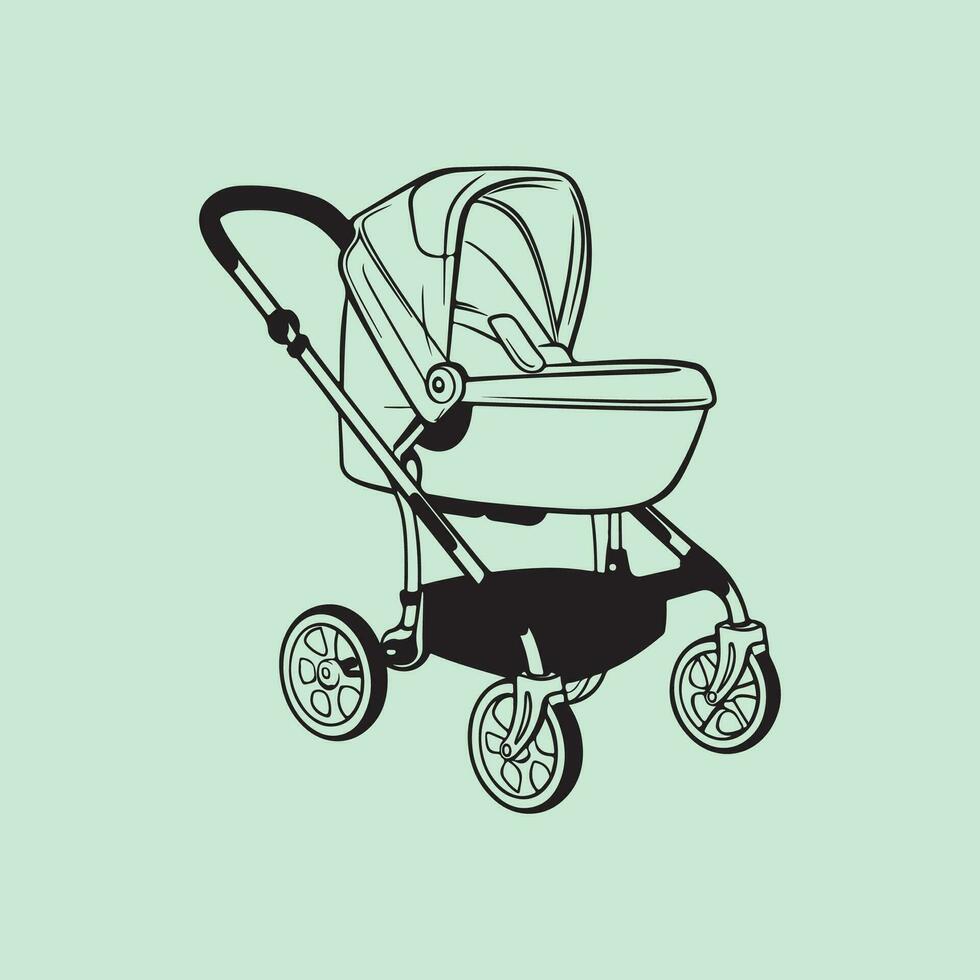 Stroller Vector Art, Icons, and Graphics