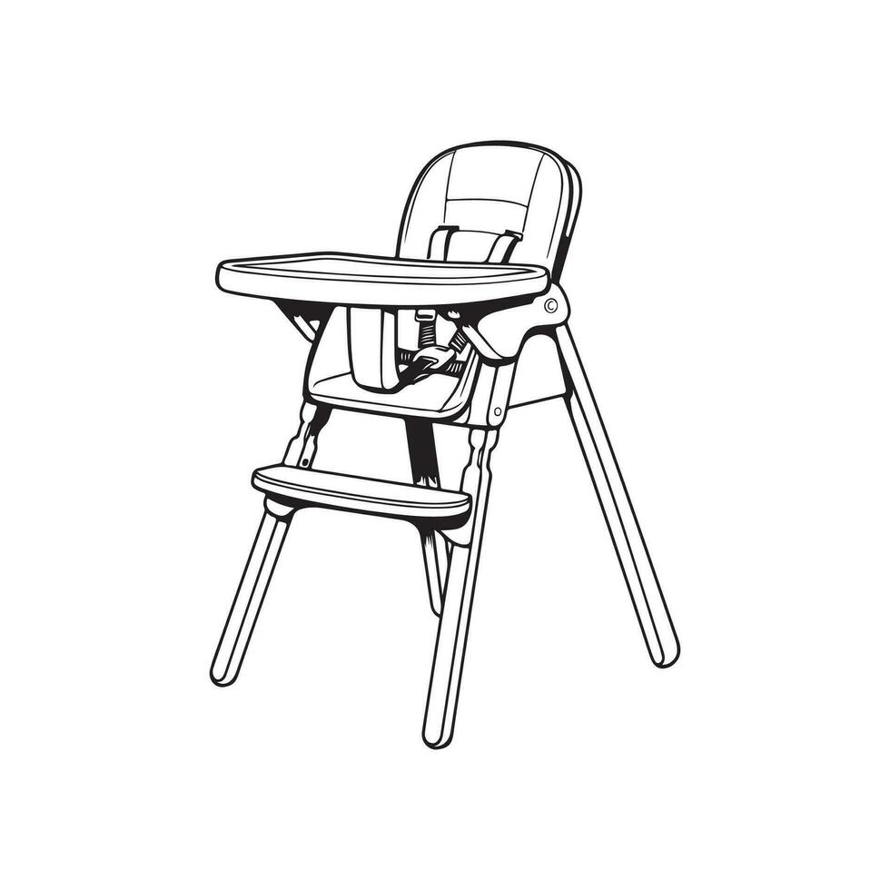 Baby High Chair Vector Art, Icons, and Graphics