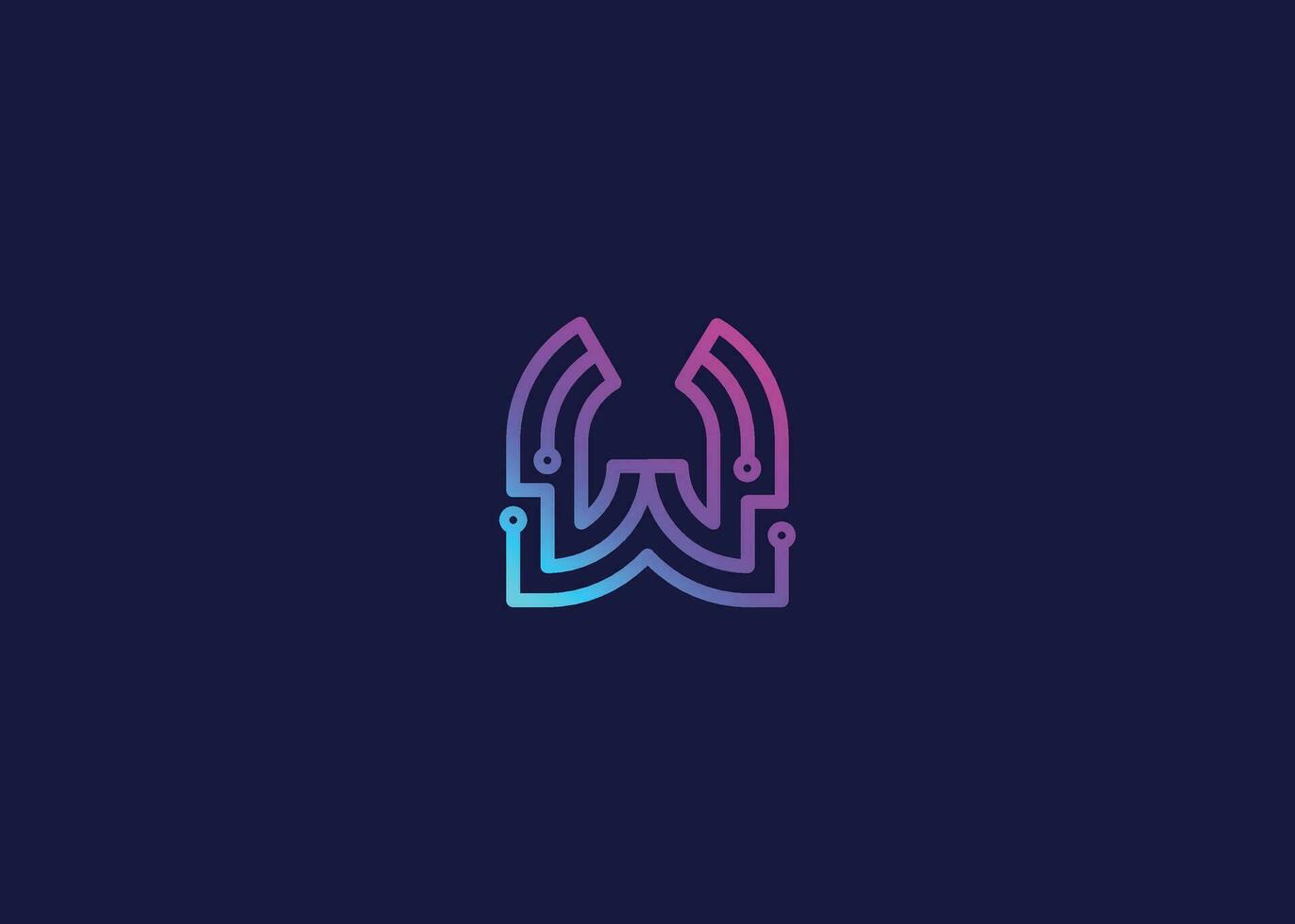 Letter W Technology vector monogram logo design template. Letter W molecule, Science and Bio technology Vector logo