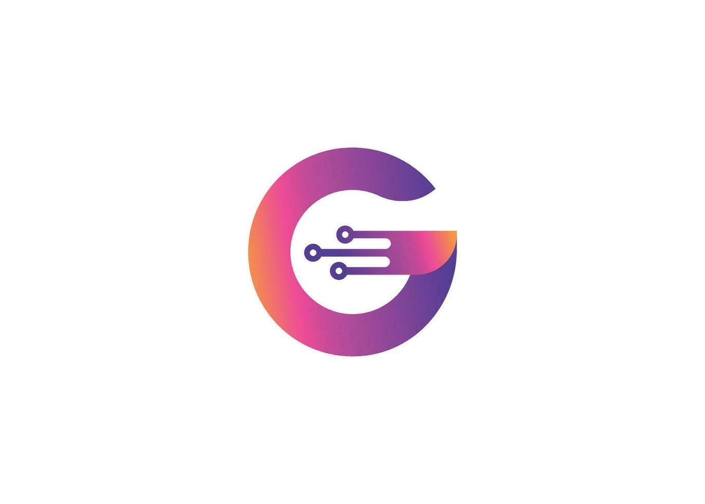 Letter G Technology vector monogram logo design template. Letter G molecule, Science and Bio technology Vector logo Design