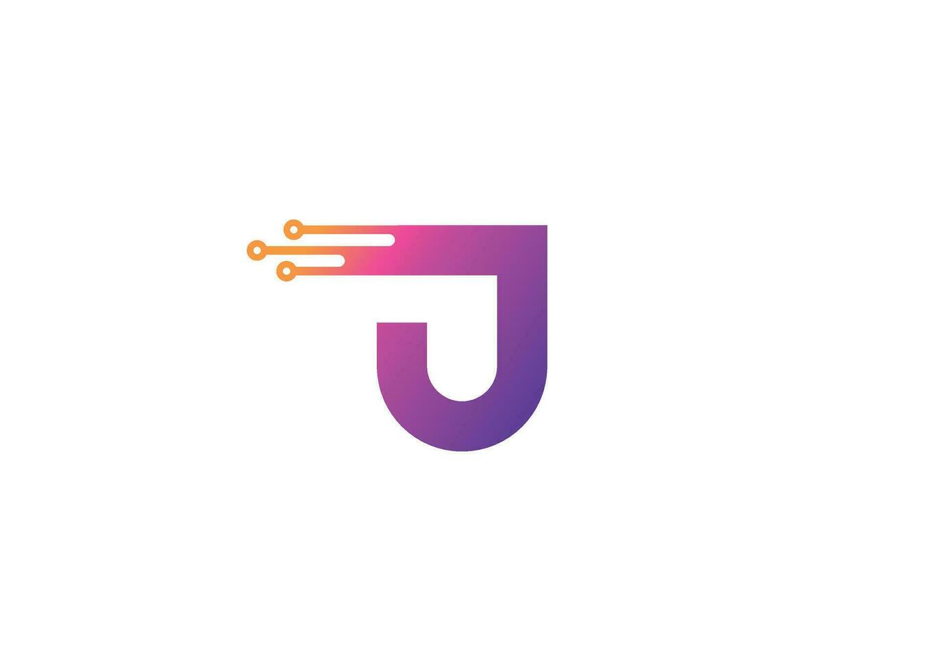Letter J Technology vector monogram logo design template. Letter J molecule, Science and Bio technology Vector logo Design