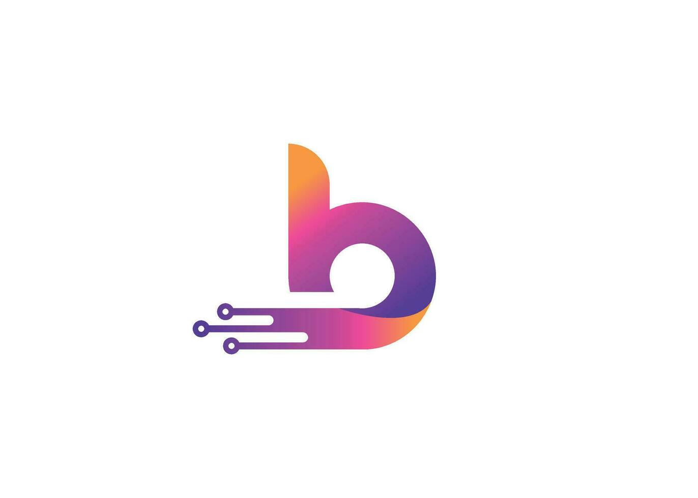 Letter B Technology vector monogram logo design template. Letter B molecule, Science and Bio technology Vector logo Design