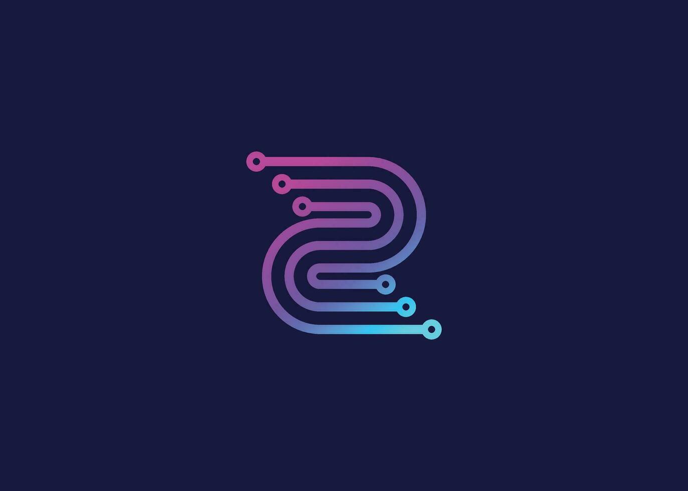 Letter Z Technology vector monogram logo design template. Letter Z molecule, Science and Bio technology Vector logo
